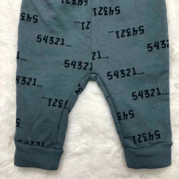 PL Baby Sweatpants Numbers Greenish  Blue Size 0-3 Months - Picture 3 of 16